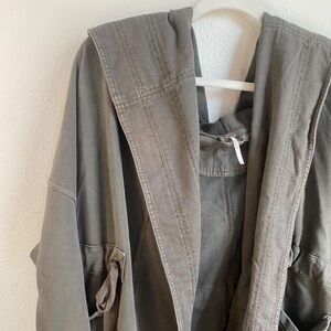 Free People Long Hooded Jacket